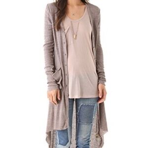 Free People Beach hi lo yellow cardigan pockets M